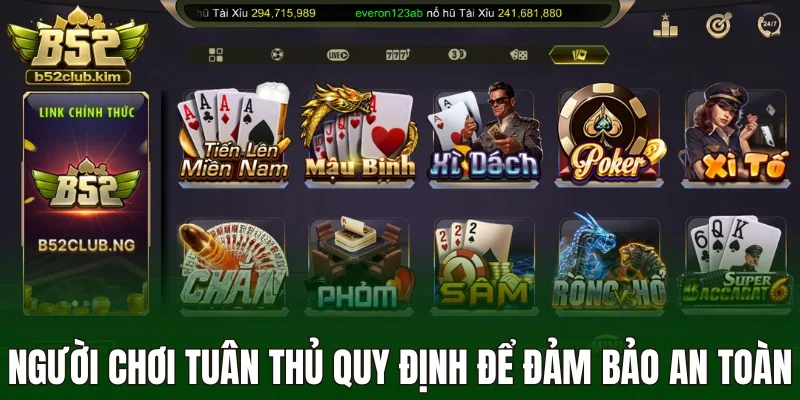 Người chơi tuân thủ quy định để đảm bảo an toàn