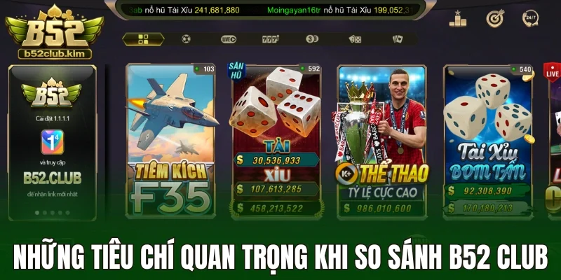 Những tiêu chí quan trọng khi so sánh B52 Club