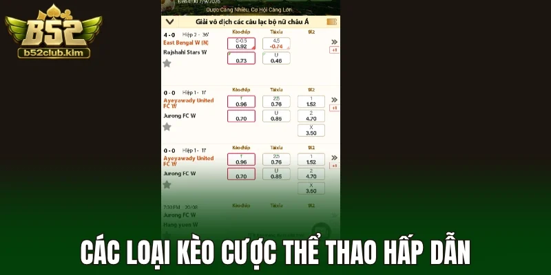 Các loại kèo cược thể thao hấp dẫn