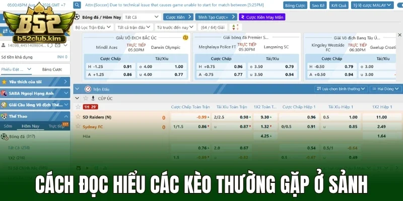 Cách đọc hiểu các kèo thường gặp