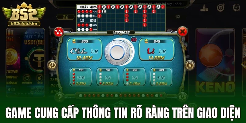 Game cung cấp thông tin rõ ràng trên giao diện
