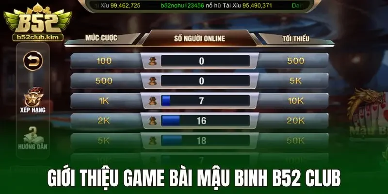 Giới thiệu game bài mậu binh B52 Club