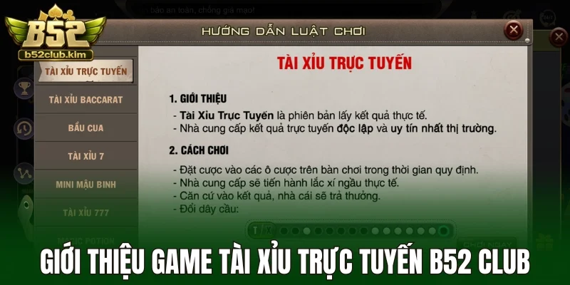 Giới thiệu game tài xỉu trực tuyến B52 Club