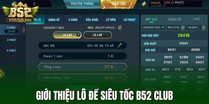 Giới thiệu lô đề siêu tốc B52 Club