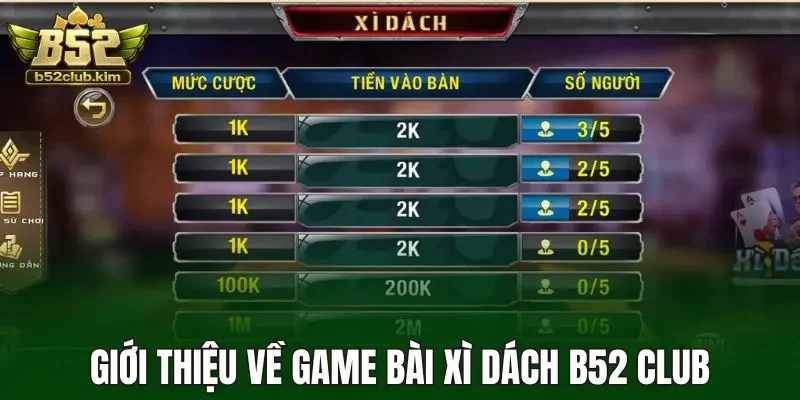 Giới thiệu về game bài xì dách B52 Club