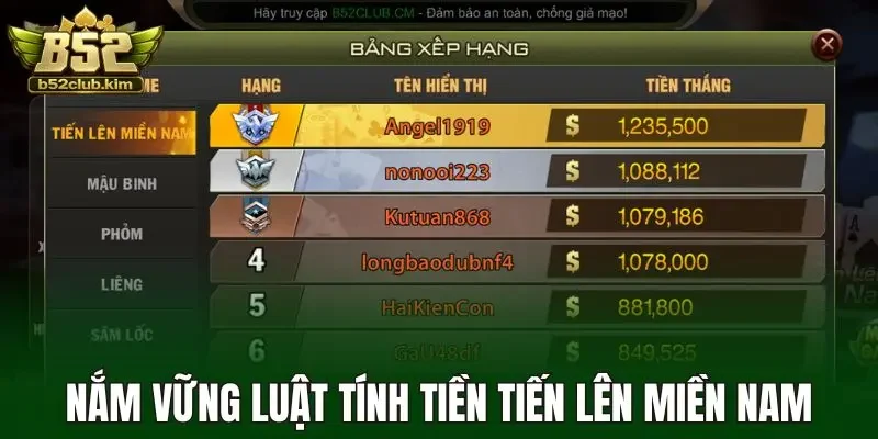 Nắm vững luật tính tiền tiến lên miền Nam