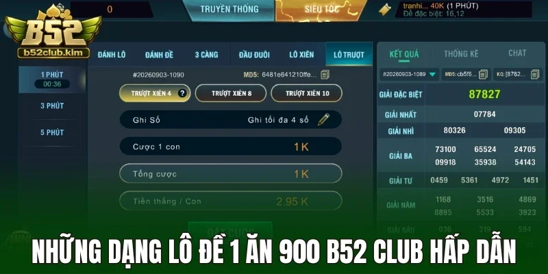 Những dạng lô đề 1 ăn 900 B52 Club hấp dẫn