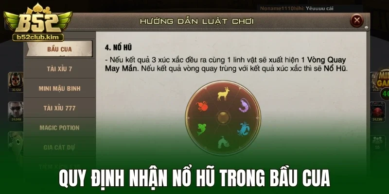 Quy định nhận nổ hũ trong bầu cua