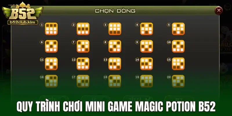 Quy trình chơi mini game magic potion b52