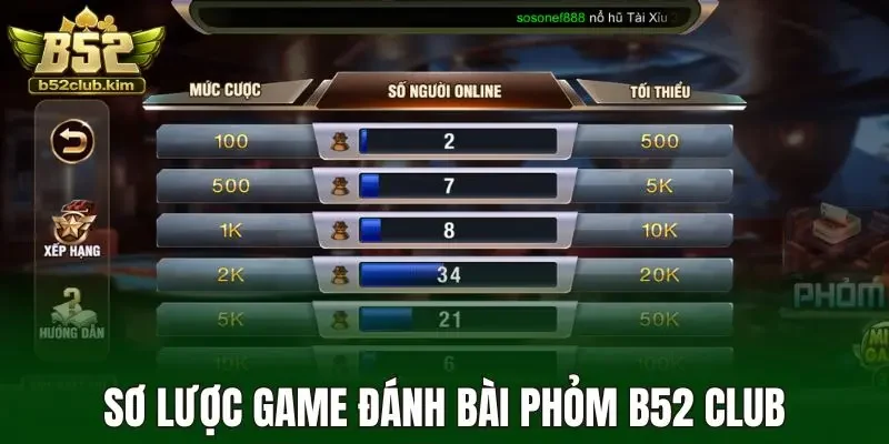 Sơ lược game đánh bài phỏm B52 Club