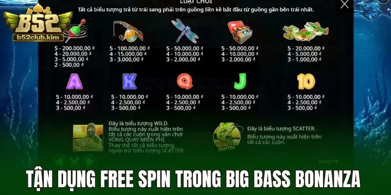 Tận dụng free spin trong big bass bonanza 
