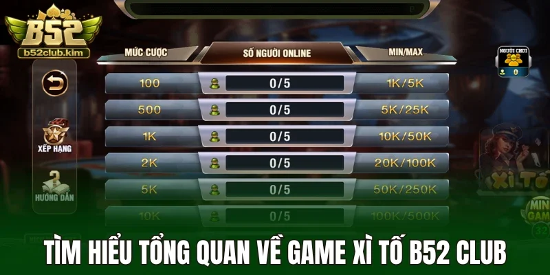 Tìm hiểu tổng quan về game xì tố B52 Club