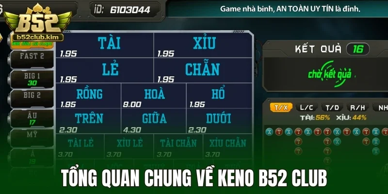 Tổng quan chung về keno B52 Club