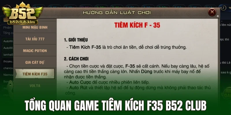 Tổng quan game tiêm kích F35 B52 Club