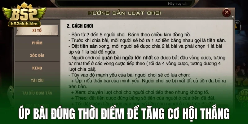 Úp bài đúng thời điểm để tăng cơ hội thắng